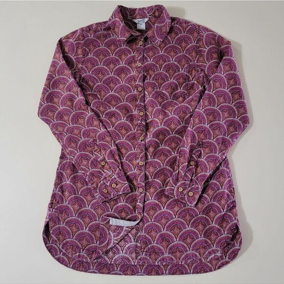 Duluth Trading Purple Patterned Artisan Hemp Long Sleeve Tunic - Picture 1 of 16